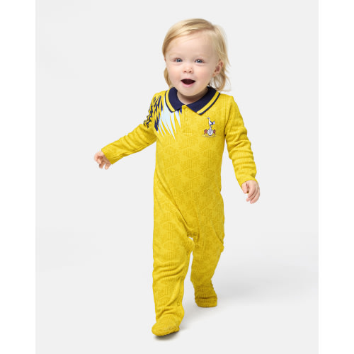 Spurs Retro Baby Retro Crest Yellow Sleepsuit