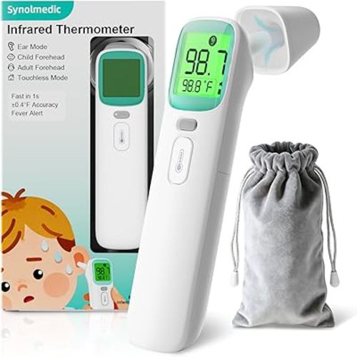 Baby Thermometer for Kids - Ear Thermometer FSA-HSA Eligible, Digital Thermometers for Adults, Accurate Infrared Forehead Termometro with Fever Alarm & Mute Mode,40 Memories (Green 1 Pack)