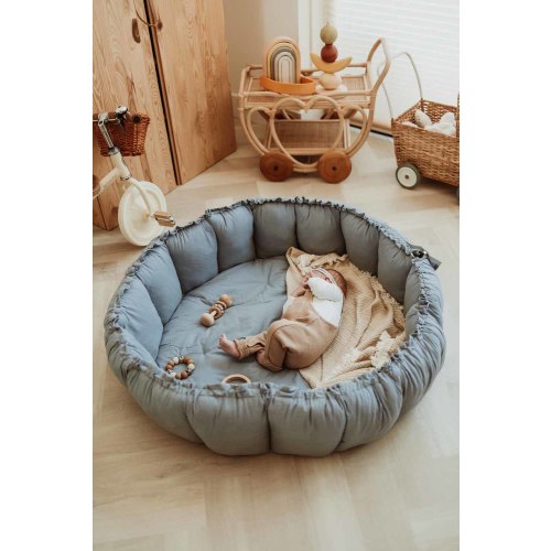 Bloom Dusty Blue Organic Babymat 3-in-1