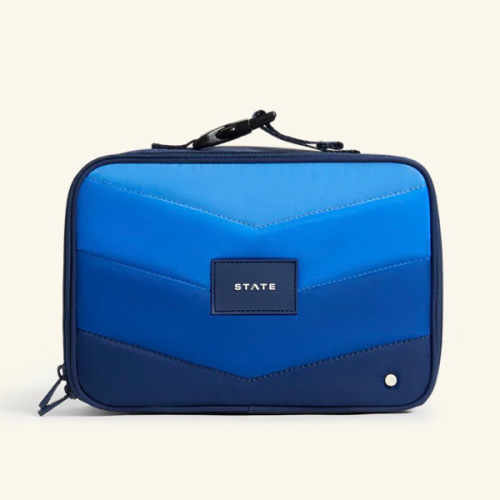 STATE Bags | Rodgers Lunch Box Nylon Puffer Blue Chevron