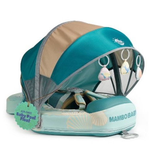 Mambobaby Innovative Explorer Baby Pool Float with Canopy - Seashell Green