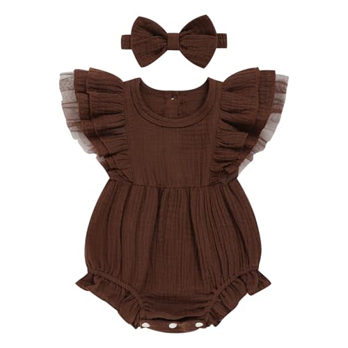 TITKKOP Ruffle Bubble Romper for Baby Girl | One-Piece Shorts Jumpsuit | Summer Outfit & Dress for Infants 0-18M