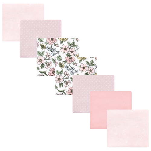Luvable Friends Hudson Baby Flannel Receiving Blankets 7pk, Vintage Floral
