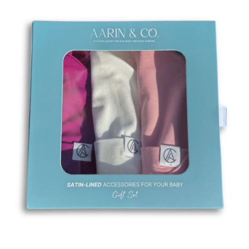 Newborn Satin Lined Jersey Beanie Gift Set-Girl – Aarin & Co.