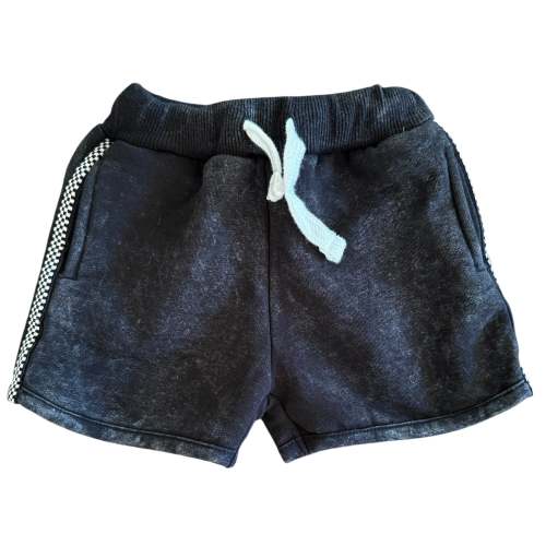 Black Acid Wash Shorts