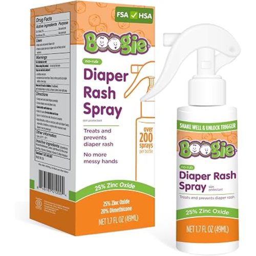 Boogie No-Rub Touch-Free Zinc Diaper Rash Cream Spray for Babies, 1.7 fl oz