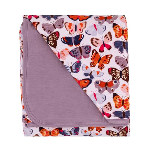 Little Sleepies Cloud Blanket, Soft Viscose from Bamboo Toddler & Baby Blanket for Boys & Girls, Lightweight, Perfect for Hot Sleepers, 50" x 50", Large (Butterfly Kisses)