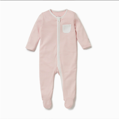 Clever Zip Sleepsuit Pink Stripe / Newborn