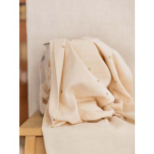 Muslin / Embroidered dots - Ecru
