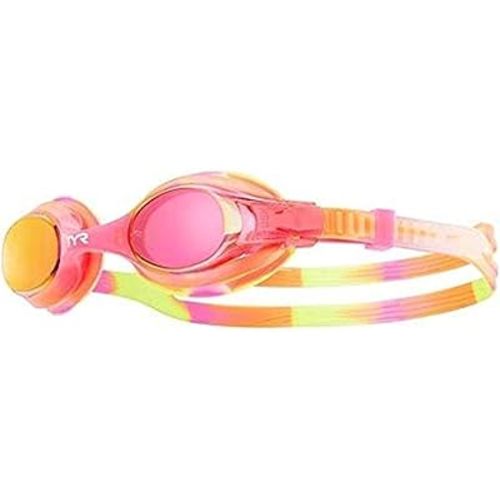 TYR Swimple Metallized Kids Swim Goggles Mirrored Competitive Training Recreation Anti-Fog UVA/UVB Protection Watertight Seal
