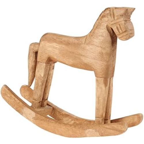 VOSAREA 18x6x18cm Wooden Rocking Horse Table Decoration Craft Home Art Furnishing