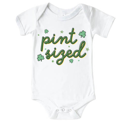 Pint Sized Graphic Bodysuit & Kids Tee | White