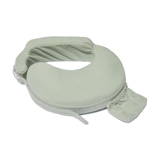 My Brest Friend Nursing Pillow - Deluxe - Enhanced Comfort w/Slipcover - Ergonomic Breastfeeding Pillow for Ultimate Support for Mom & Baby - Adjustable Pillow W/Handy Side Pocket, Spring Green