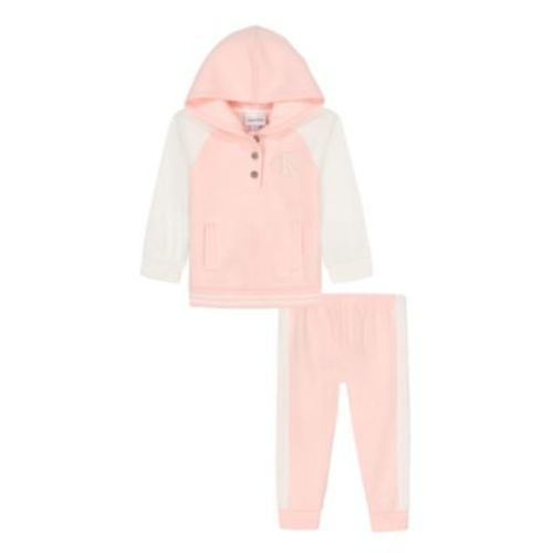 Baby Girls' Colorblock Fleece Raglan Hoodie and Joggers, 2-Piece Set
