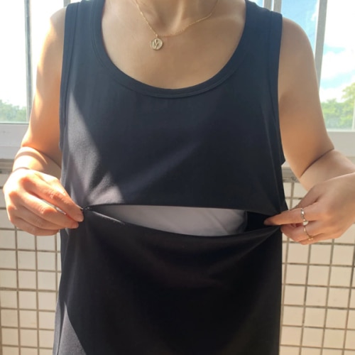 Women's Nursing Zip Tank Top