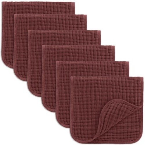 Muslin Burp Cloths Large 100% Cotton by Comfy Cubs, Color: Red, Size: pack of 6