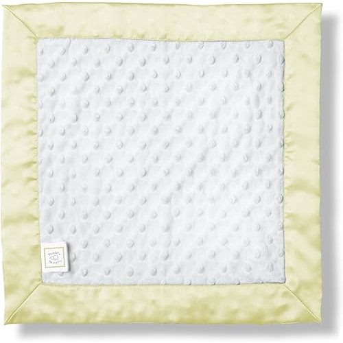 SwaddleDesigns Baby Lovie, Small Security Blanket, Plush Dots with Satin Trim, Pastel Yellow
