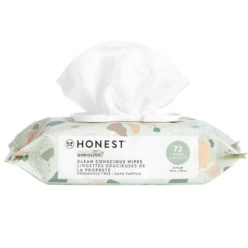 The Honest Company Baby Wipes for Sensitive Skin, Hypoallergenic, Fragrance-Free, Multi-Use, Pattern Play Design, 720 Count (10 Packs of 72)
