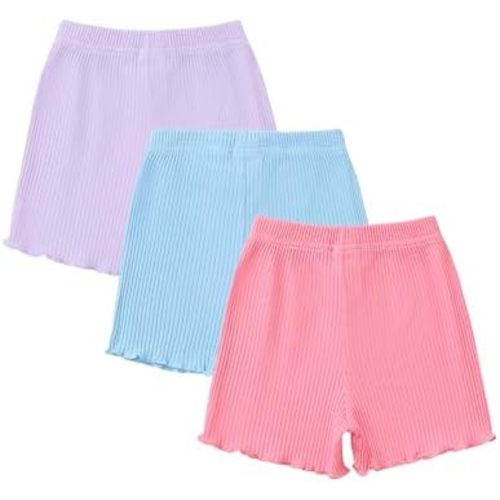 3 Pack Baby Girl Shorts Toddler Girl Shorts Soft Cotton Casual Playing Short Pants Summer Clothes Size 3M-3T