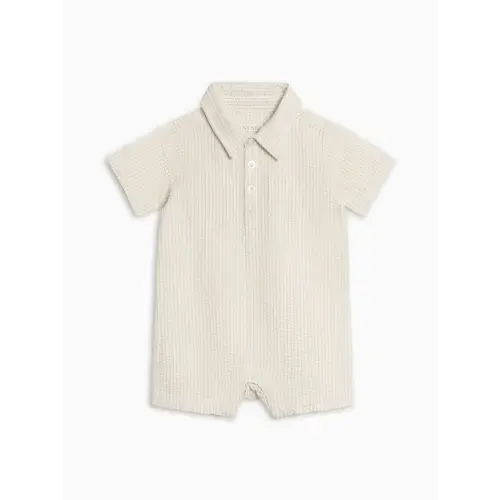 Mato Seersucker Collared Romper