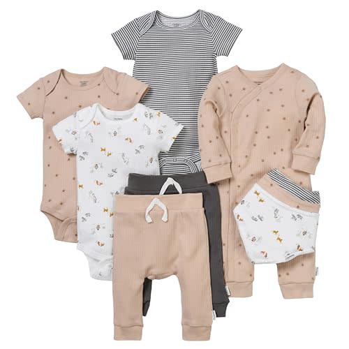 Gerber Baby 9-piece Baby Gift Set for Newborn Boys & Girls – Premium Cotton Baby Essentials Layette Set