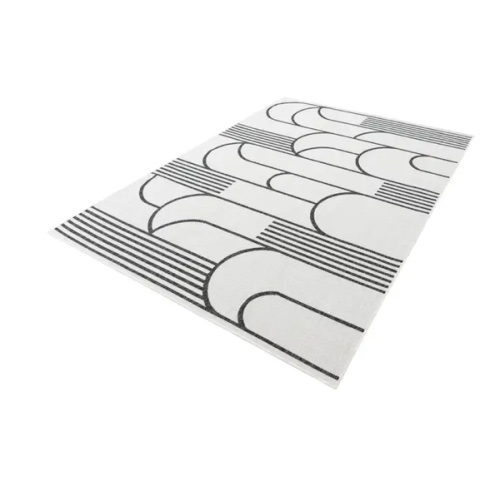 White and Black 6' x 9' Washable Modern Indoor / Outdoor Rug | Rugs.com