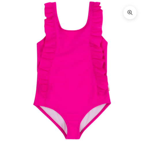 Girls Ruffle One-Piece Swimsuit | "Manic Magenta"