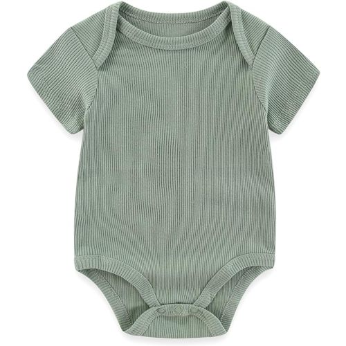 Kiddiezoom newborn Baby Unisex Cotton Bodysuits 0-12 Months Baby Gift 5-pack Baby clothes - Muiltcolor - 6-9 Months