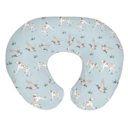 Green Mallard Ducks Dogs Nursing Pillow Covers for Boy Girl Wild Duck Hunting Nursery Feeding Pillowcase for Breastfeeding Pillows Outdoor Duck Hunter Soft Stretchy Removable Covers for Newborn Infant