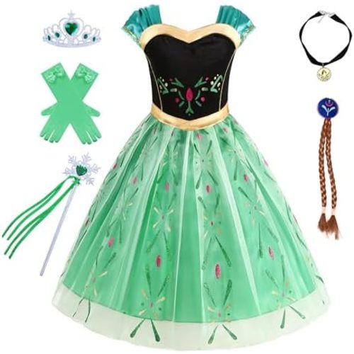 Princess Costumes for Girls Cosplay Halloween Christmas Birthday Party Dress Up 3-10Y