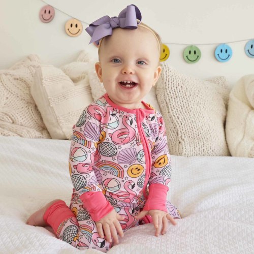 Floatie Friends Convertible Zip Romper | Pink