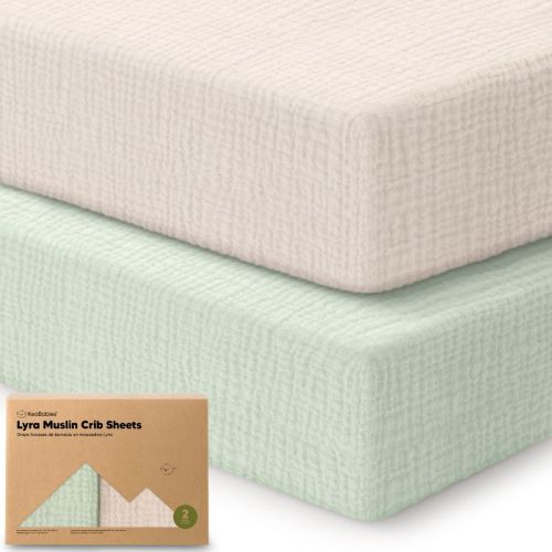KeaBabies Lyra Muslin Crib Sheets for Boys, Girls, 2pk 52x28 Cotton Baby Crib Mattress Sheets Fitted, Soft, Breathable (Sage)
