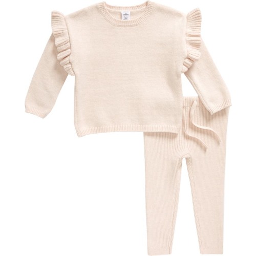 Baby Ruffle Shoulder Sweater & Pants Set, Size: Newborn