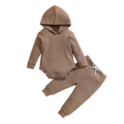 zbxnLI Newborn Baby Boy Clothes Fall Winter Outfits Infant Long Sleeve Hooded Rompers Jogger Pants Sets