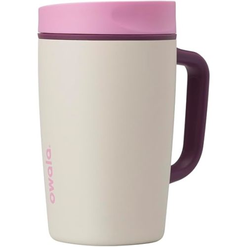 Owala SmoothSip Slider Stainless Steel Insulated Travel Mug with Handle, 100% Leak Proof, For Hot and Cold Drinks, Travel Friendly with Sliding Lock Lid, BPA Free, 12 oz, Daybreak