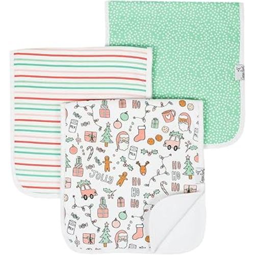 Copper Pearl Baby Burp Cloth Large 21''x10'' Size Premium Absorbent Triple Layer 3-Pack Gift Set Cindy