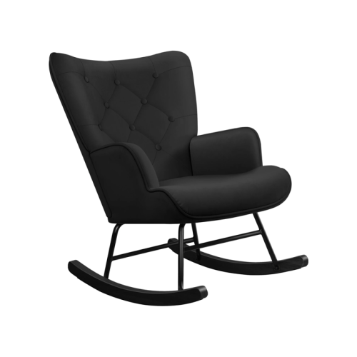Alfordson Armchair Rocking Chair Accent Feeding Chair Lounge Sofa Couch - Black
