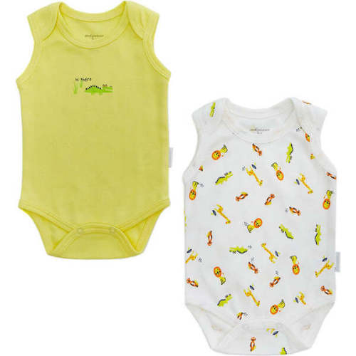 2pc Sleeveless Bodysuit Set, Yellow - Andy Wawa | Maisonette