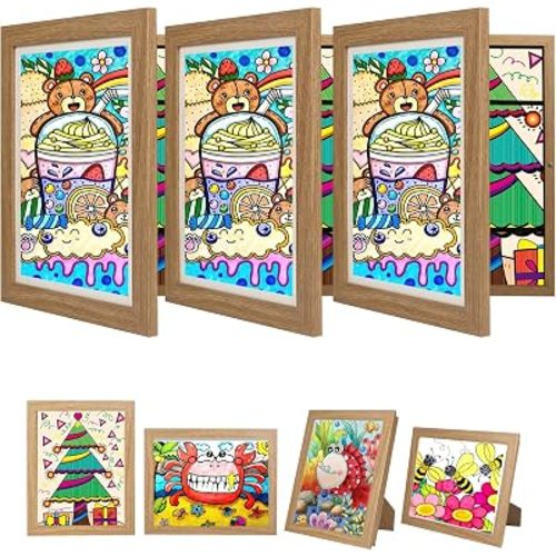 3Pack Kids Artwork Frames Changeable - Kids Art Frame,10x12.5 Front Opening Artwork Frames for Kids Art,Picture Frames for Kid Art Work,Childrens Art Frames for Display&Storage Art Projects