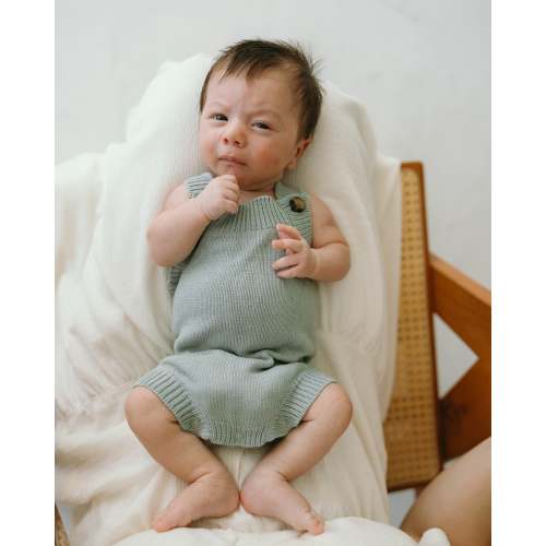 Summer Knit Romper - Steel – Pine Kids Co