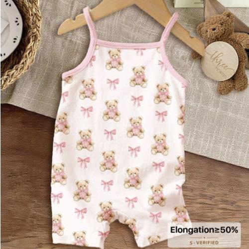 SHEIN Happikins Cream White & Cream Pink, Cute Sweet Forest Fairy Tale Bear & Bow Print, Baby Girl Casual Romper, Autumn Outfits For, Easy Comfort, Autumn Layers For Baby Girl, Stylish Baby Girl, Casual Wear, Baby Girl Graphic Clothes, Back To School, Fal