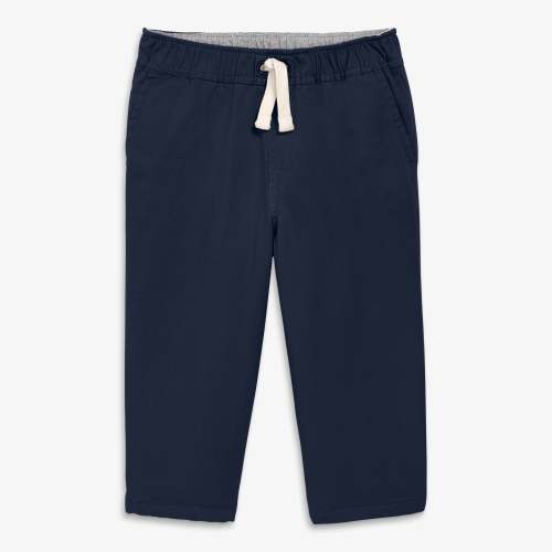 Baby lined stretch chino drawstring pant - Dark navy / 6-12