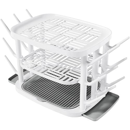 Baby Bottle Drying Rack,3-Tier Large Capacity Countertop Organizer with 360° Ventilation, Removable Drip Tray, Non-Slip Base – Easy to Clean Bottle Holder for Baby Accessories