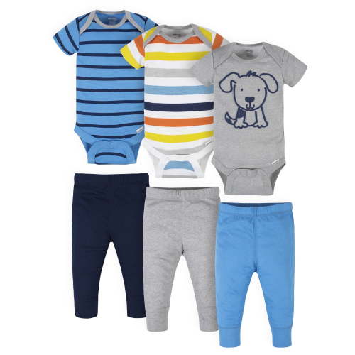 Onesies Brand Baby Boys Bodysuits & Pants Set, 6-Piece Outfit Set, Sizes Newborn - 12 Months
