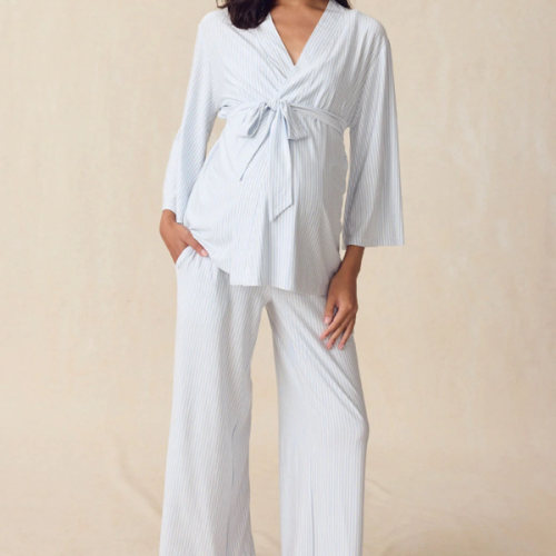 LAKE | Women | DreamModal® Pajamas | Fog Maternity Kimono Bundle | Size Medium