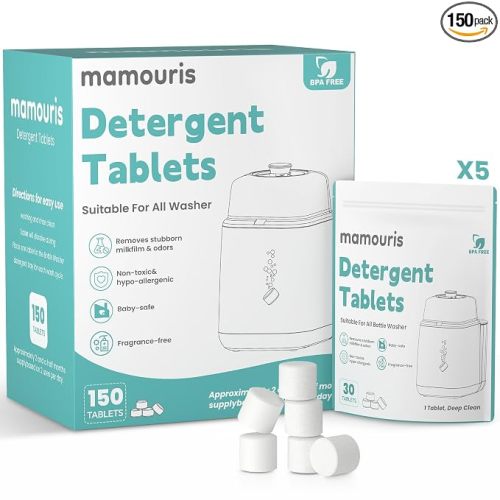 150PCS Official Detergent Cleaning Tablets: for Baby Brezza Grownsy Papablic Momfann Bottle Washer - Baby Bottle Washer Tablets for All Brands Bottles Washers Machines