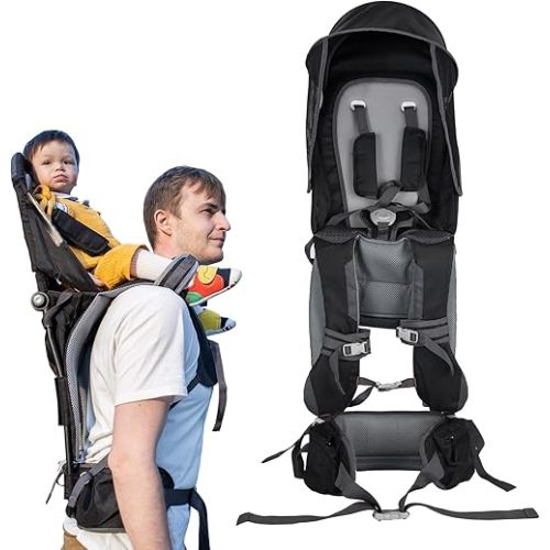 Baby Shoulder Carrier Baby Hiking Backpack Carrier with Rain Cover Sun Shade for Child Safe Backrest and Toddler Ergonomic Seat Holds 40 Pound for Children Between 6 Months-3 Years Old Babies