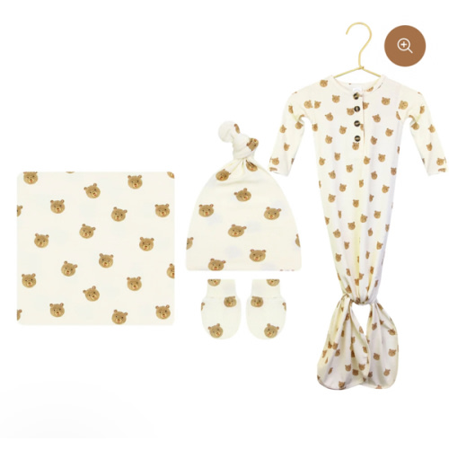 Teddy Newborn Hat Bundle (Gown)