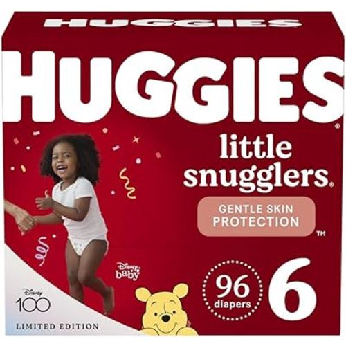 Huggies Size 6 Diapers, Little Snugglers Baby Diapers, Size 6 (35+ lbs), 96 Count
