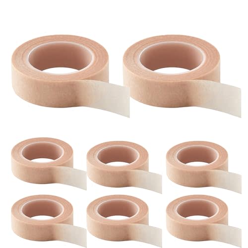 Rose Romee 8 Rolls Nose Tape for Rhinoplasty Shaping, Micropore Tape, Paper Tape Medical, Flexible Surgical Bandages, Self Adhesive First Aid Bandages for Wound Injuries Swelling (0.5 in x 10 Yd)